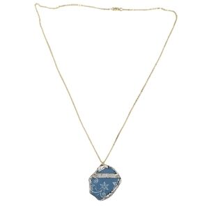 Upcycled Temptations Gold Plated Broken Ceramic Snowflake Oblique Necklace